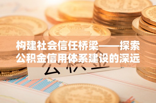 太康构建社会信任桥梁——探索公积金信用体系建设的深远意义