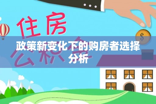 太康政策新变化下的购房者选择分析
