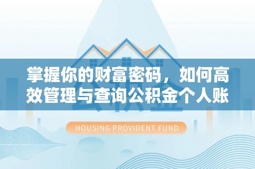太康掌握你的财富密码，如何高效管理与查询公积金个人账户信息