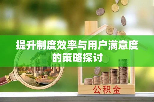 太康提升制度效率与用户满意度的策略探讨